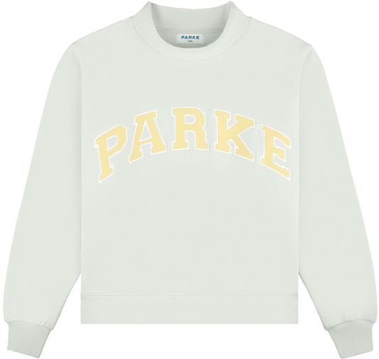 varsity mockneck -something blue + peel